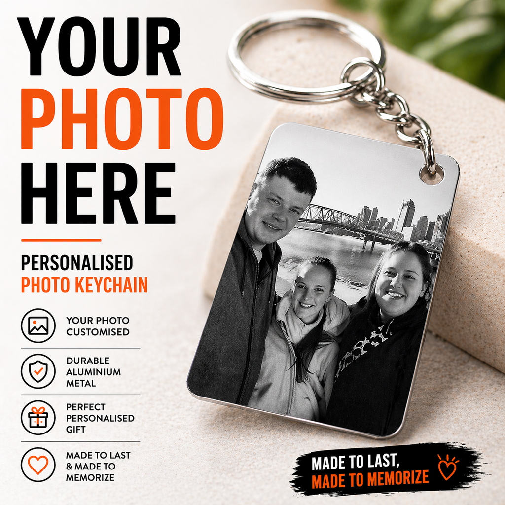 Custom Photo Keychain – Personalised Metal Picture Keyring Gift