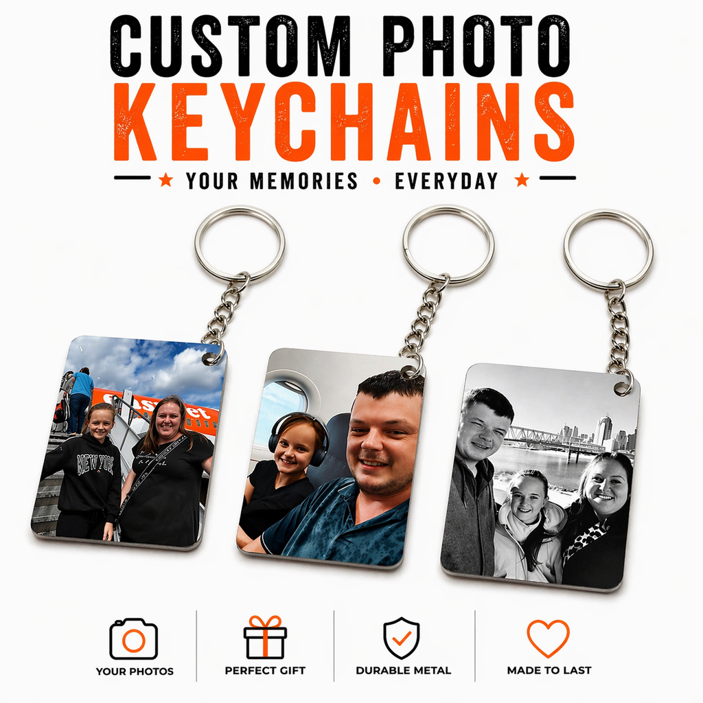 Custom Photo Keychain – Personalised Metal Picture Keyring Gift
