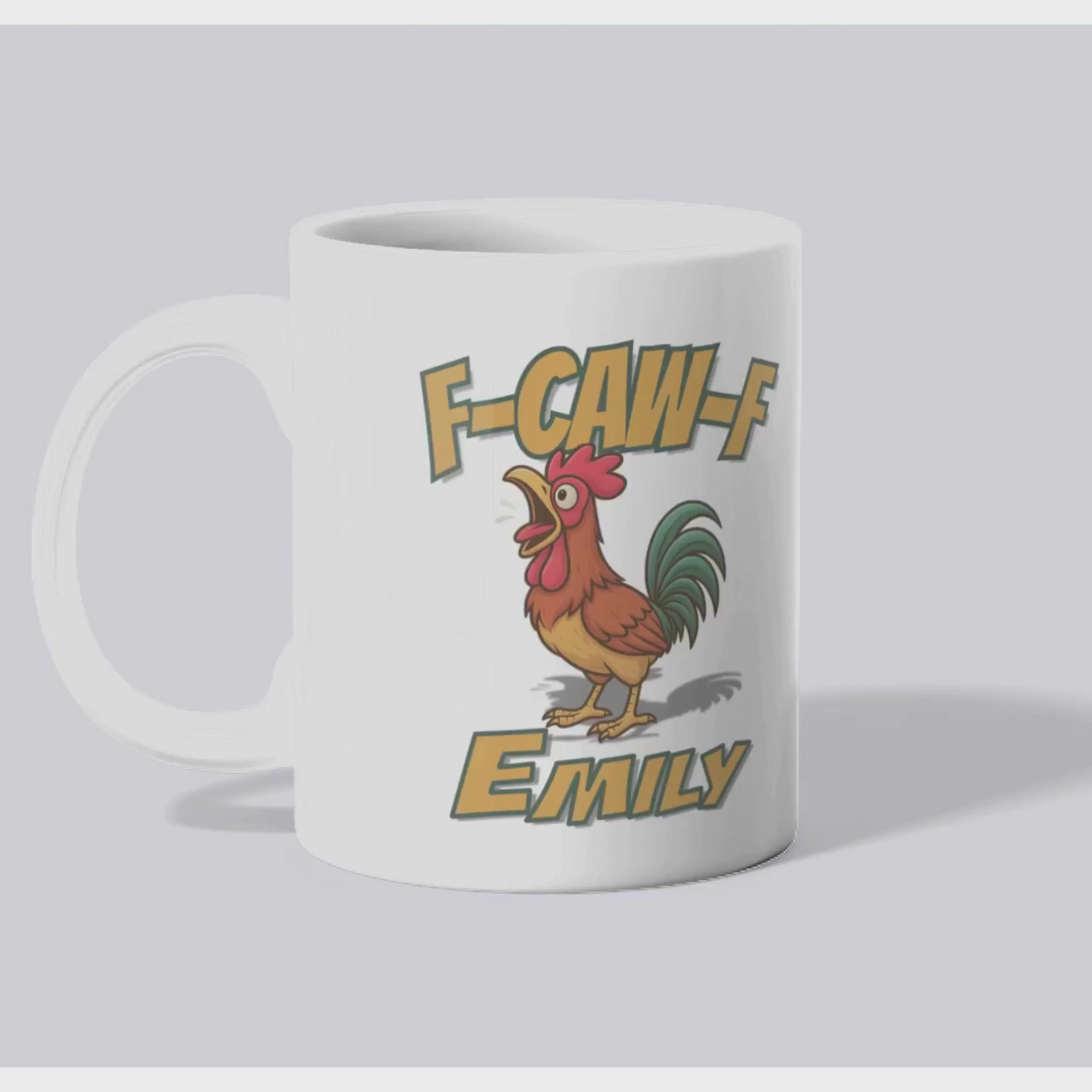 F-CAW-F Mug – Funny Personalised Coffee Mug – Custom Name Gift